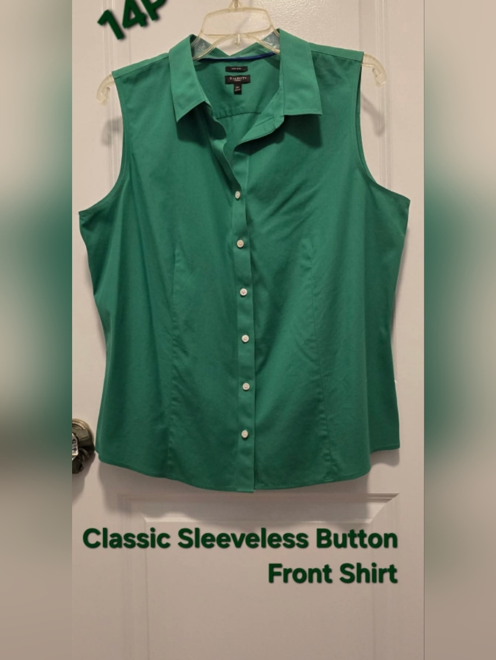 Talbots 14P Sleeveless No-iron Button-down Shirt.
